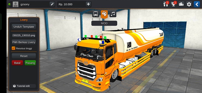 Mod Truck Tangki CPO Final Full Anim