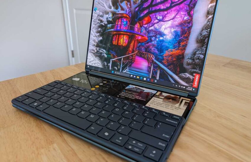 Lenovo Yoga Book 9i with keyboard in lower position 1