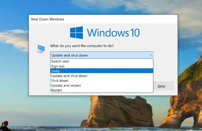 Windows 10 Sleep Option